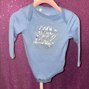 Adorable Quiltex Blue "Cool to be Kind" Long Sleeve Kids Tee - Size 6-9M